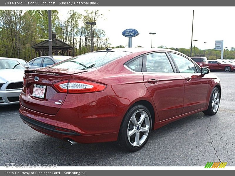 Sunset / Charcoal Black 2014 Ford Fusion SE EcoBoost
