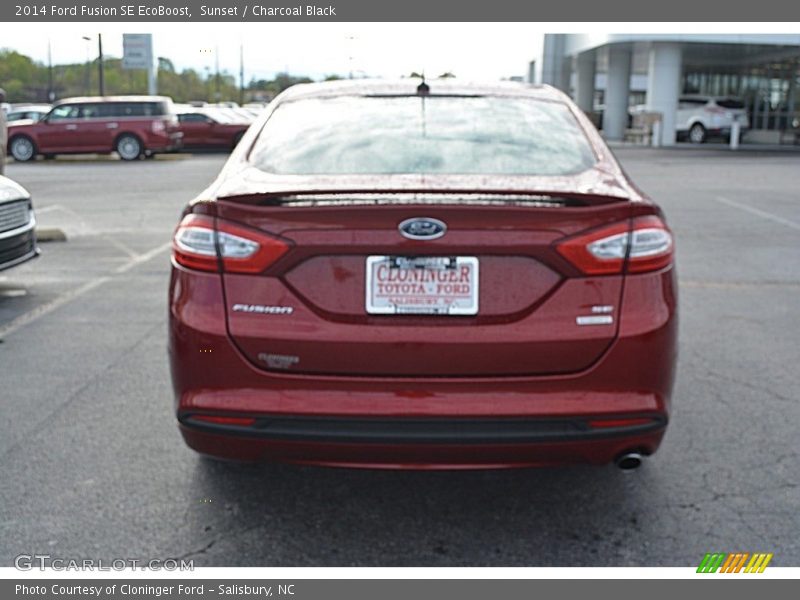 Sunset / Charcoal Black 2014 Ford Fusion SE EcoBoost