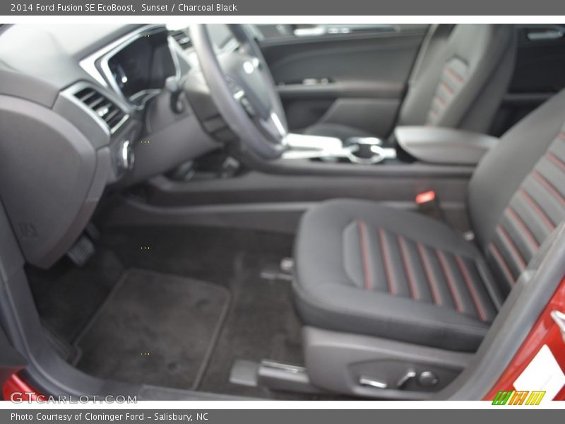Sunset / Charcoal Black 2014 Ford Fusion SE EcoBoost