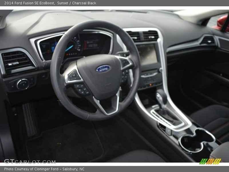 Sunset / Charcoal Black 2014 Ford Fusion SE EcoBoost