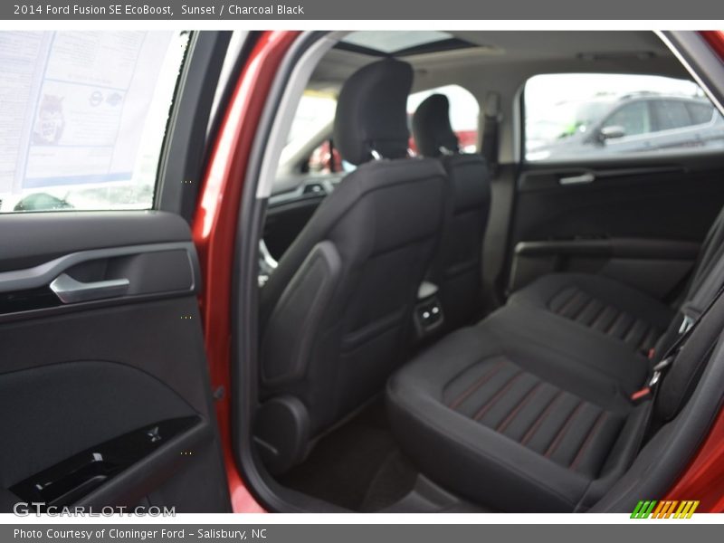 Sunset / Charcoal Black 2014 Ford Fusion SE EcoBoost