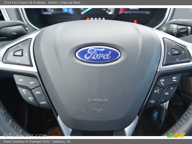 Sunset / Charcoal Black 2014 Ford Fusion SE EcoBoost