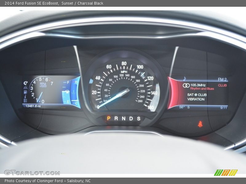 Sunset / Charcoal Black 2014 Ford Fusion SE EcoBoost
