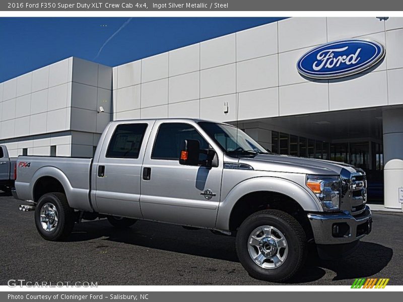 Ingot Silver Metallic / Steel 2016 Ford F350 Super Duty XLT Crew Cab 4x4