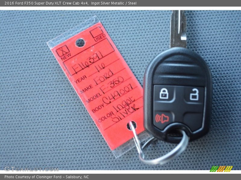 Ingot Silver Metallic / Steel 2016 Ford F350 Super Duty XLT Crew Cab 4x4