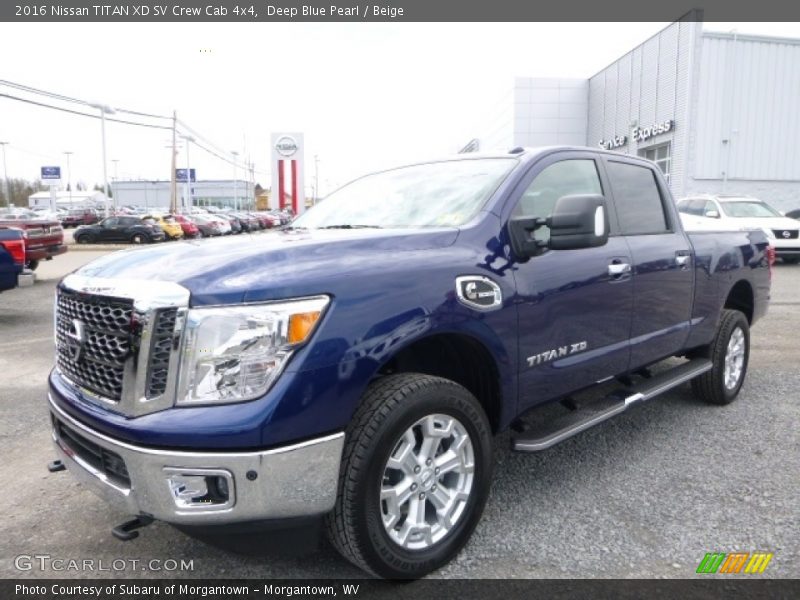Deep Blue Pearl / Beige 2016 Nissan TITAN XD SV Crew Cab 4x4