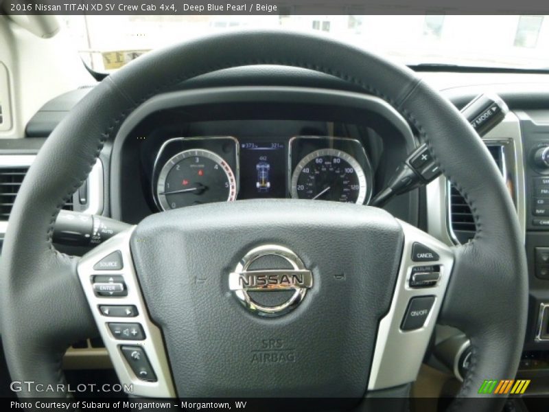 Deep Blue Pearl / Beige 2016 Nissan TITAN XD SV Crew Cab 4x4