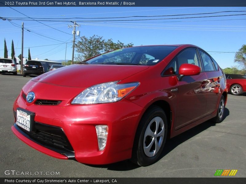 Barcelona Red Metallic / Bisque 2012 Toyota Prius 3rd Gen Two Hybrid