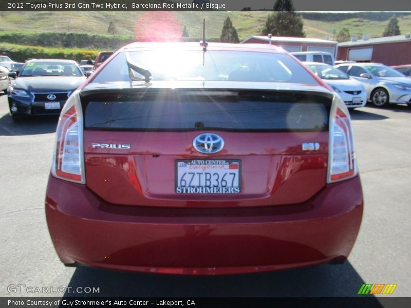 Barcelona Red Metallic / Bisque 2012 Toyota Prius 3rd Gen Two Hybrid