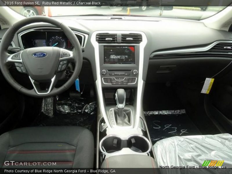 Ruby Red Metallic / Charcoal Black 2016 Ford Fusion SE