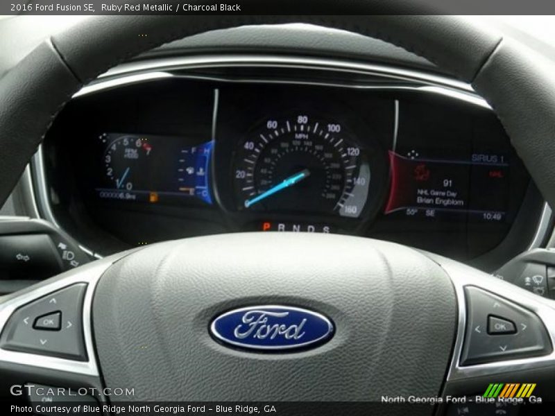 Ruby Red Metallic / Charcoal Black 2016 Ford Fusion SE