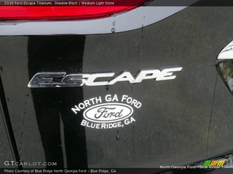 Shadow Black / Medium Light Stone 2016 Ford Escape Titanium