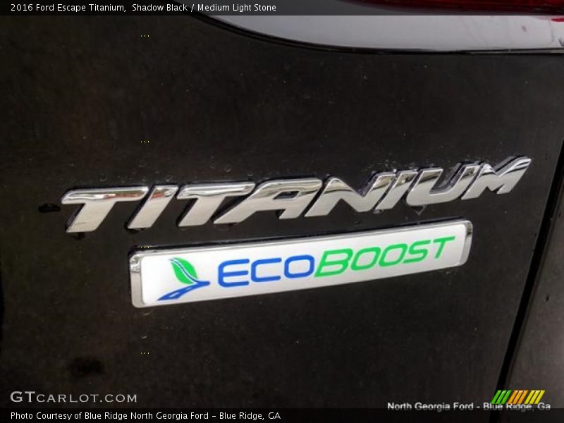 Shadow Black / Medium Light Stone 2016 Ford Escape Titanium