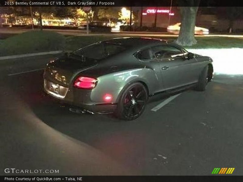Dark Gray Satin / Porpoise 2015 Bentley Continental GT V8 S