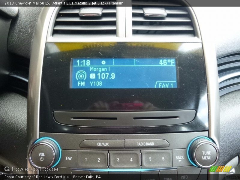 Atlantis Blue Metallic / Jet Black/Titanium 2013 Chevrolet Malibu LS