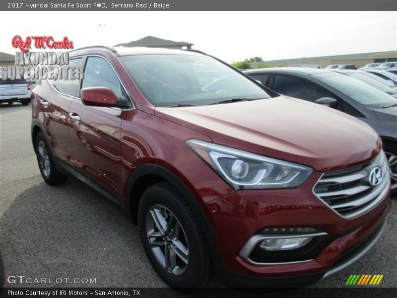 Serrano Red / Beige 2017 Hyundai Santa Fe Sport FWD