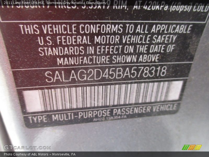 Stornoway Grey Metallic / Ebony/Ebony 2011 Land Rover LR4 HSE