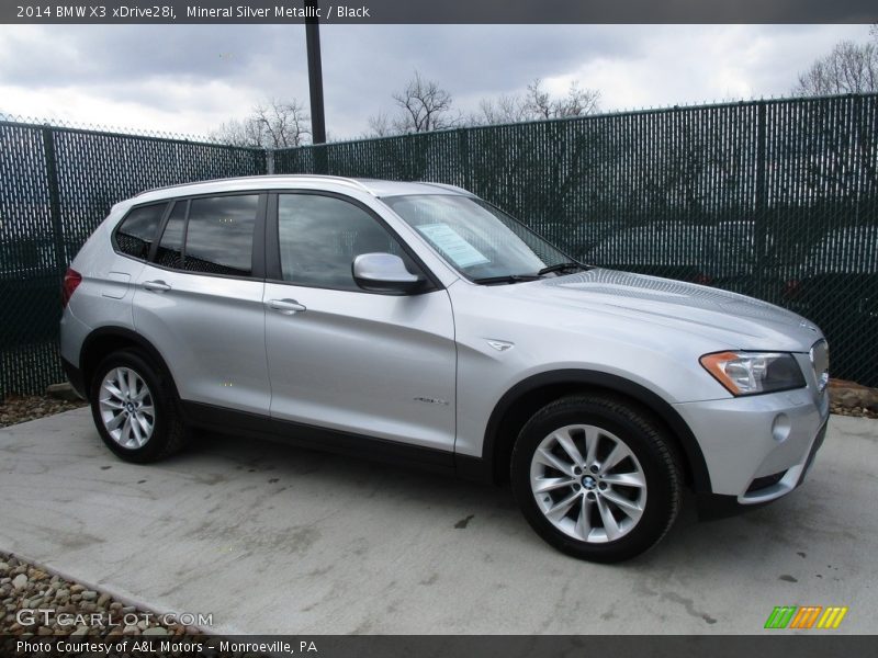 Mineral Silver Metallic / Black 2014 BMW X3 xDrive28i