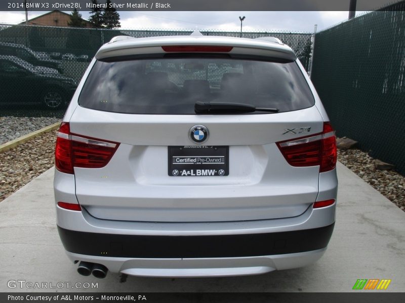 Mineral Silver Metallic / Black 2014 BMW X3 xDrive28i