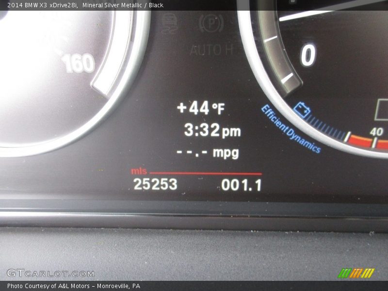 Mineral Silver Metallic / Black 2014 BMW X3 xDrive28i