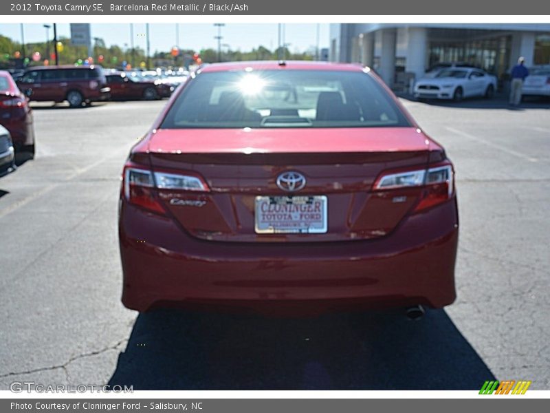 Barcelona Red Metallic / Black/Ash 2012 Toyota Camry SE