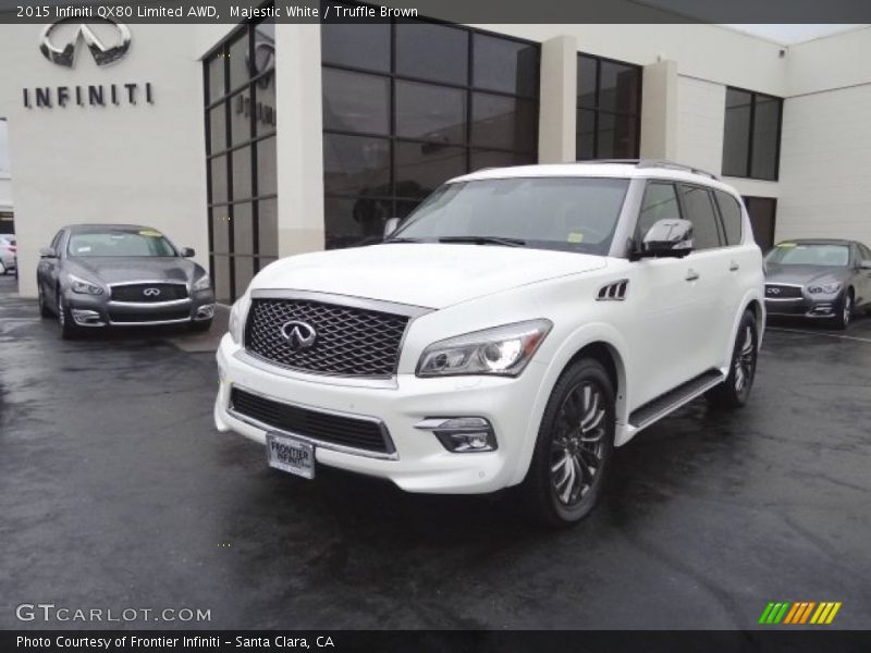 Majestic White / Truffle Brown 2015 Infiniti QX80 Limited AWD