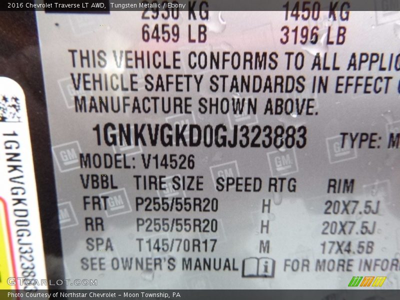 Tungsten Metallic / Ebony 2016 Chevrolet Traverse LT AWD