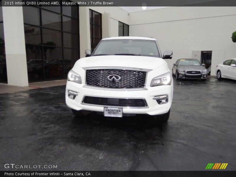 Majestic White / Truffle Brown 2015 Infiniti QX80 Limited AWD