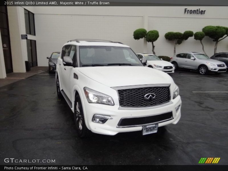 Majestic White / Truffle Brown 2015 Infiniti QX80 Limited AWD