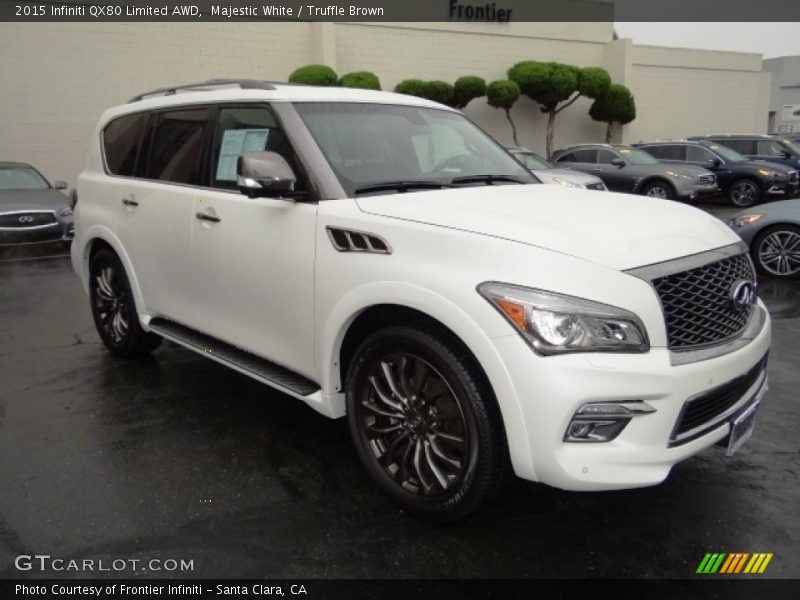 Majestic White / Truffle Brown 2015 Infiniti QX80 Limited AWD