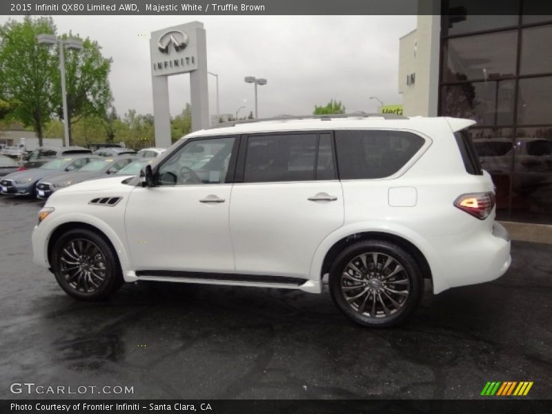 Majestic White / Truffle Brown 2015 Infiniti QX80 Limited AWD