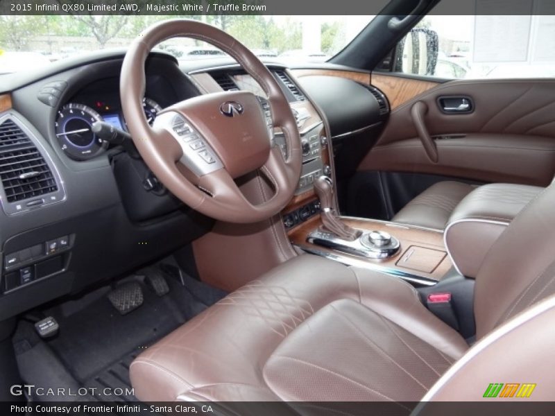 Majestic White / Truffle Brown 2015 Infiniti QX80 Limited AWD