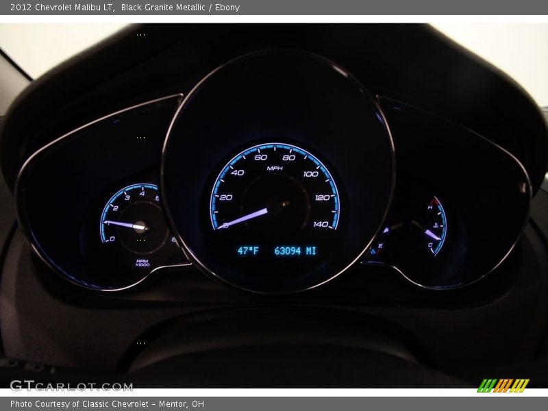 Black Granite Metallic / Ebony 2012 Chevrolet Malibu LT