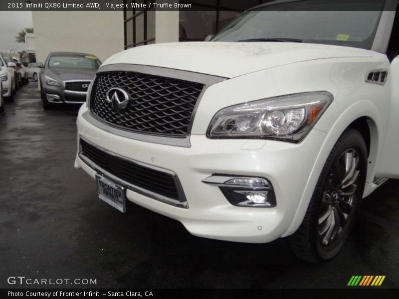 Majestic White / Truffle Brown 2015 Infiniti QX80 Limited AWD