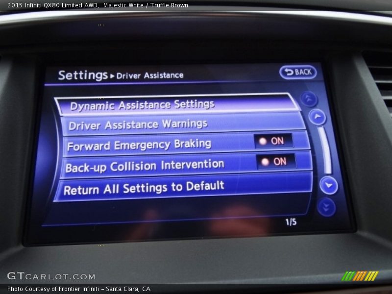 Majestic White / Truffle Brown 2015 Infiniti QX80 Limited AWD