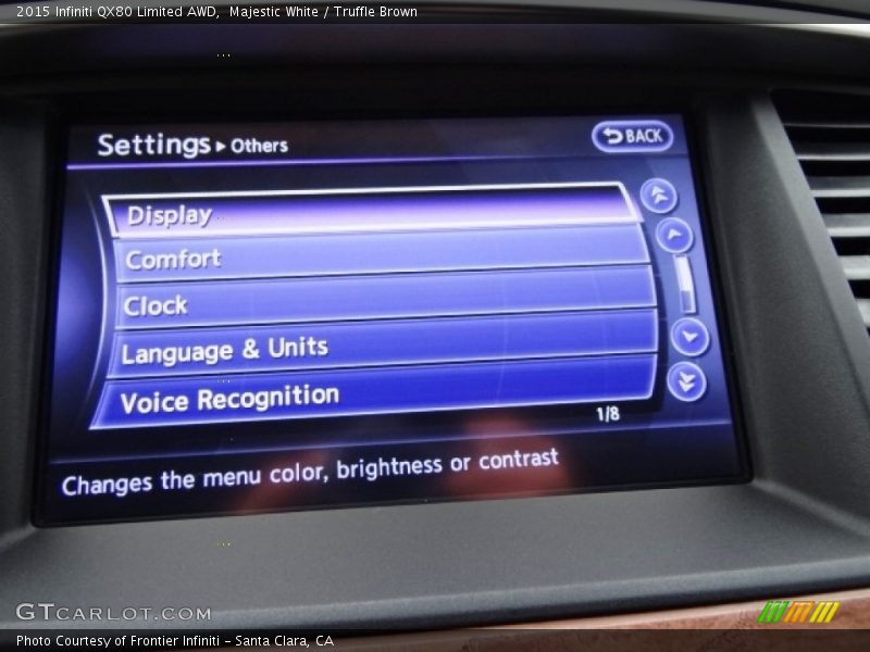 Majestic White / Truffle Brown 2015 Infiniti QX80 Limited AWD