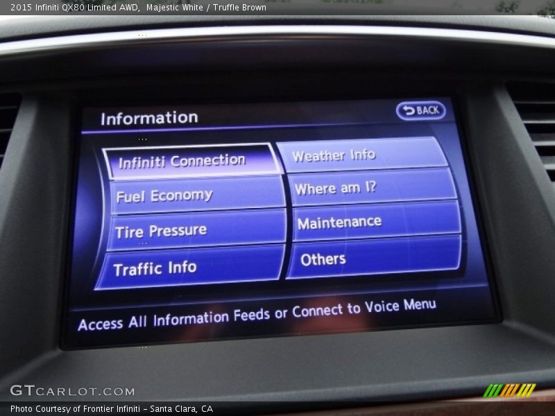 Majestic White / Truffle Brown 2015 Infiniti QX80 Limited AWD