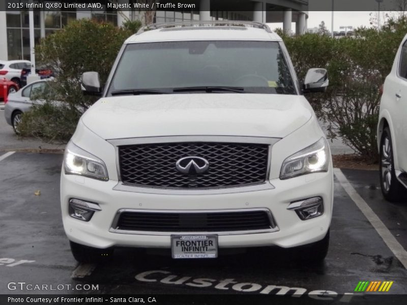 Majestic White / Truffle Brown 2015 Infiniti QX80 Limited AWD