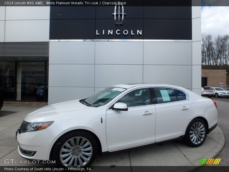 White Platinum Metallic Tri-coat / Charcoal Black 2014 Lincoln MKS AWD