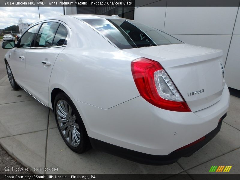 White Platinum Metallic Tri-coat / Charcoal Black 2014 Lincoln MKS AWD