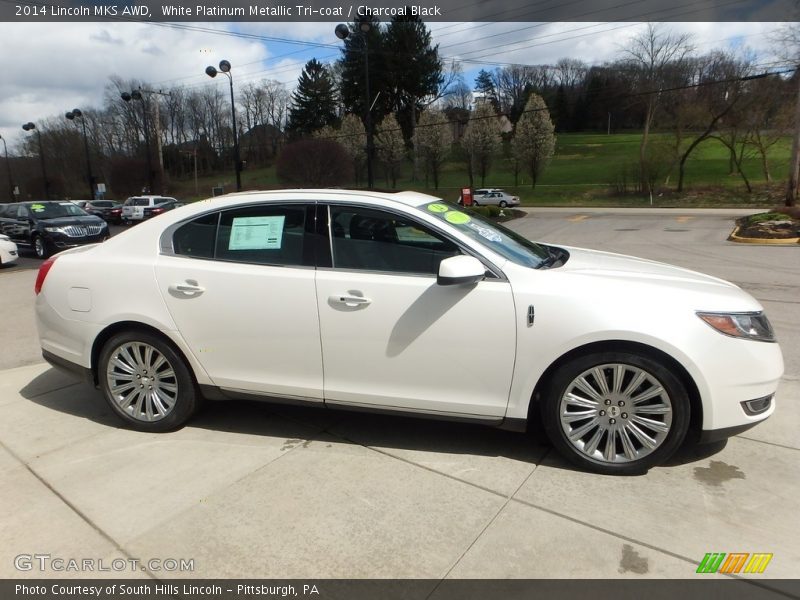 White Platinum Metallic Tri-coat / Charcoal Black 2014 Lincoln MKS AWD