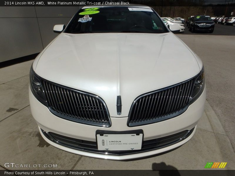 White Platinum Metallic Tri-coat / Charcoal Black 2014 Lincoln MKS AWD