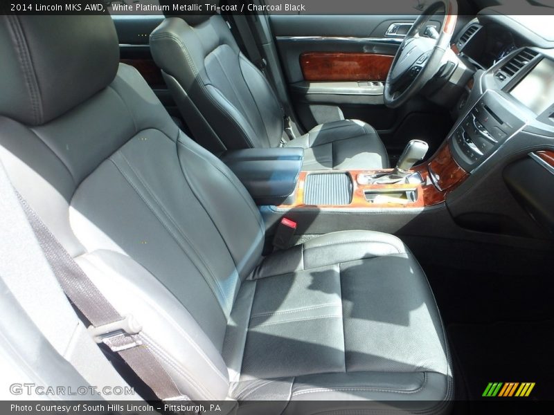 White Platinum Metallic Tri-coat / Charcoal Black 2014 Lincoln MKS AWD