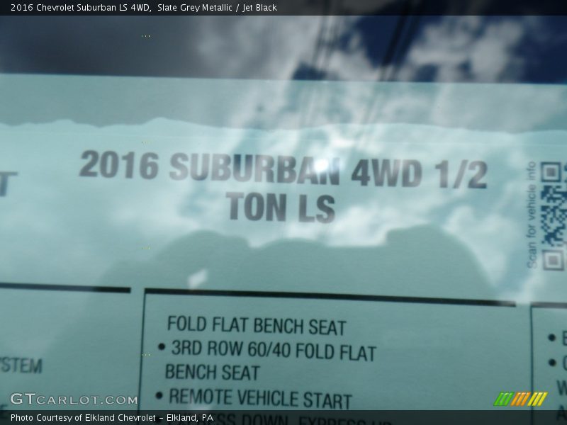 Slate Grey Metallic / Jet Black 2016 Chevrolet Suburban LS 4WD