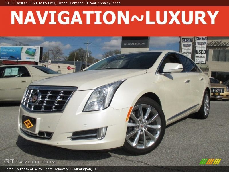 White Diamond Tricoat / Shale/Cocoa 2013 Cadillac XTS Luxury FWD