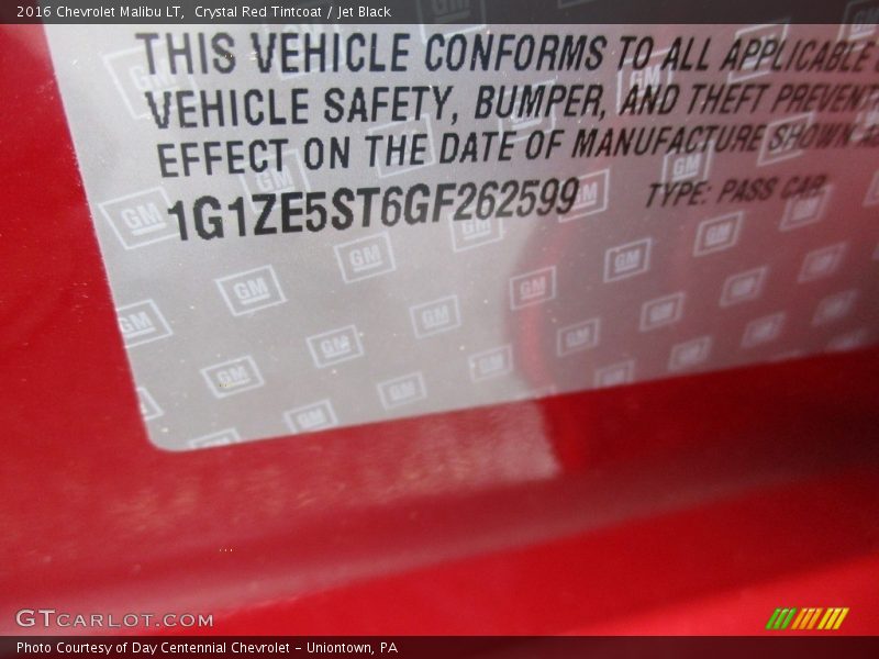 Crystal Red Tintcoat / Jet Black 2016 Chevrolet Malibu LT