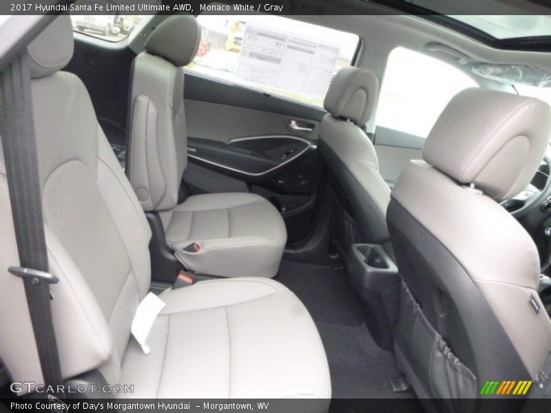 Monaco White / Gray 2017 Hyundai Santa Fe Limited Ultimate AWD