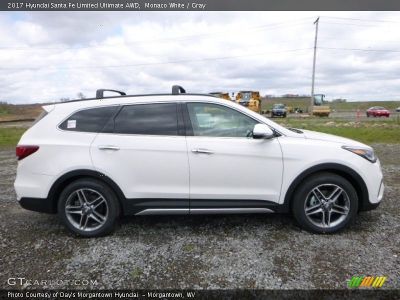 Monaco White / Gray 2017 Hyundai Santa Fe Limited Ultimate AWD