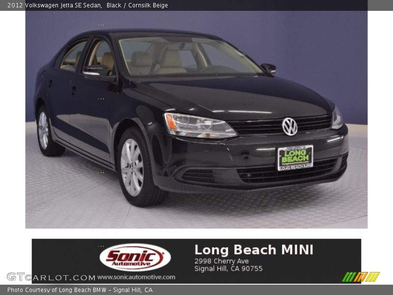 Black / Cornsilk Beige 2012 Volkswagen Jetta SE Sedan