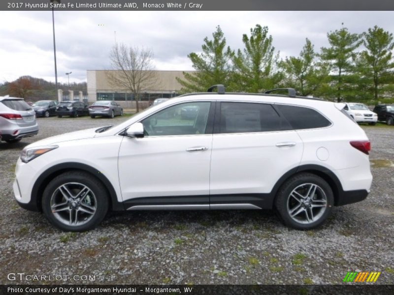 Monaco White / Gray 2017 Hyundai Santa Fe Limited Ultimate AWD